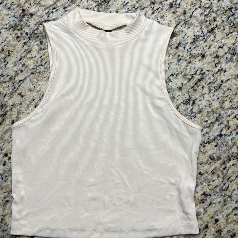 SHEIN Cream Sleeveless Tank Top
